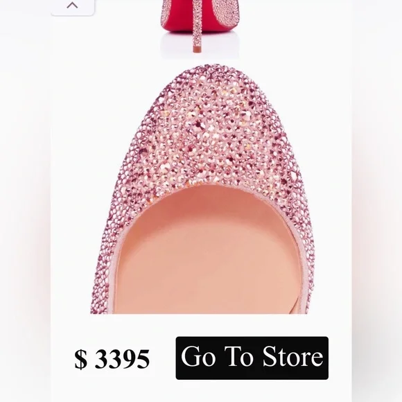 Authentic Christian Louboutin Fifi 100mm Pink Crystal Pumps / Heels - Picture 2 of 13
